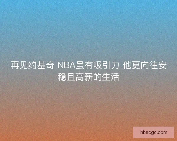 再见约基奇 NBA虽有吸引力 他更向往安稳且高薪的生活