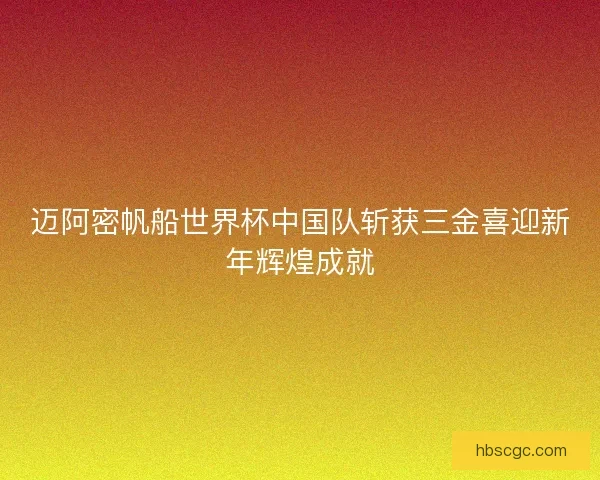 迈阿密帆船世界杯中国队斩获三金喜迎新年辉煌成就